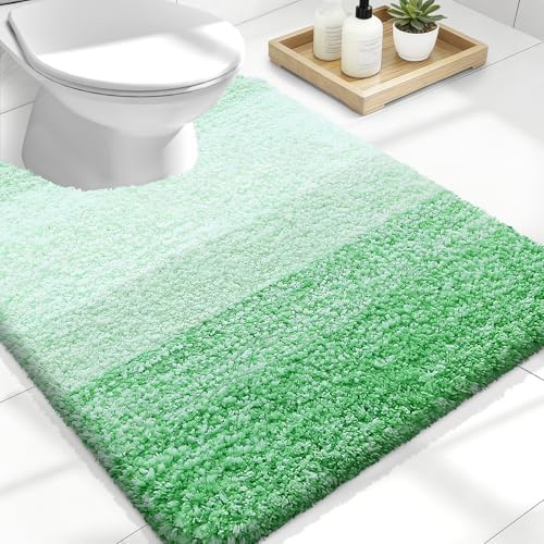 OLANLY Luxury Toilet Rugs U-Shaped 24x20, Soft Absorbent Microfiber Mat by OLANLY