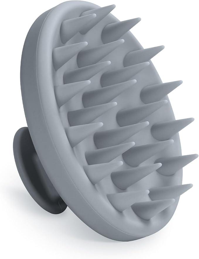 Meartchy Silicone Scalp Massager, Scalp Scrubber for Hair Growth with Soft Bristles, Scalp Exfoliator Brush Dandruff Removal Shampoo Brush for Wet Dry Scalp Care (Grey)