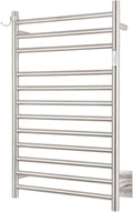 Wall Mounted Towel Warmer 12 Bars with Plug-in and Hardwired Options 3 Working Modes Brushed Stainless Steel 21” W 34” H