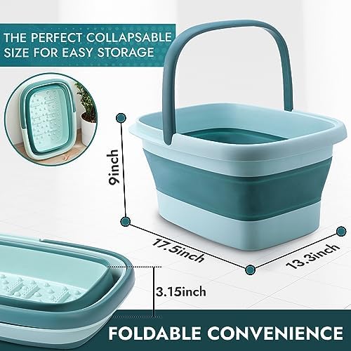 Collapsible Foot Soaking Tub Foldable Foot Bath Soak Tub Basin for Home Spa - Image 2