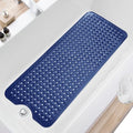 TEESHLY Bath Tub and Shower Mats, Non Slip 40 x 16 Inch Extra Large Bathtub Mat, Machine Washable Bathmat with Drain Holes, Suction Cups for Bathroom Floor, Navy Blue by TEESHLY
