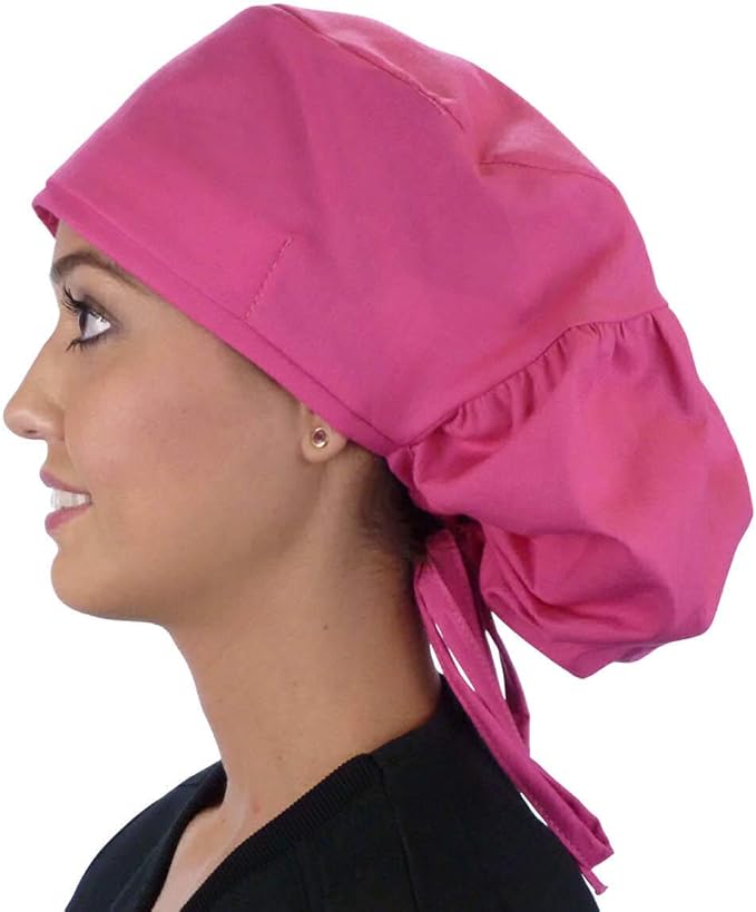Sparkling EARTH Big Hair Ponytail Classic Surgical Style Scrub Working Cap - Made in The USA!!!