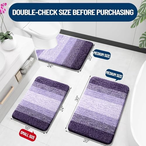 OLANLY Luxury Toilet Rugs U-Shaped 24x20, Soft Absorbent Microfiber Mat - Image 2