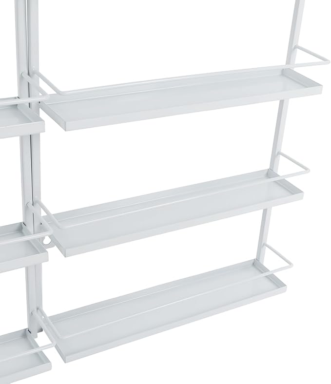 DouSeiAi 5-Tier Wall Mounted Nail Polish Storage Rack, Metal Cosmetic Organizer for Lipstick, Perfume & Essential Oils, Display Shelf for Home, Spa, Nail Salon, White