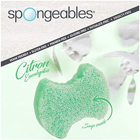 Spongables Pedi Scrub Foot Exfoliating 20+ Wash Sponge, Citron Eucalyptus, 6 Count (Pack of 6) - Image 4