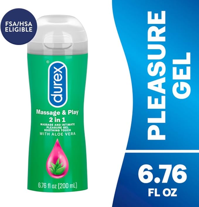 Durex Massage & Play 2 in 1 Lubricant, 6.76 oz., Soothing Touch with Aloe Vera
