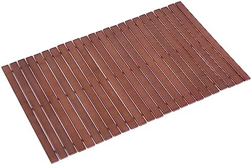 Bamboo Bath Mat Bathroom Rugs Floor Wood Shower Bathtub Waterproof Non Slip Accessories 16x24 Inch Easy to Clean, Walnut Bamboo, 1 pc by Fovlaurs