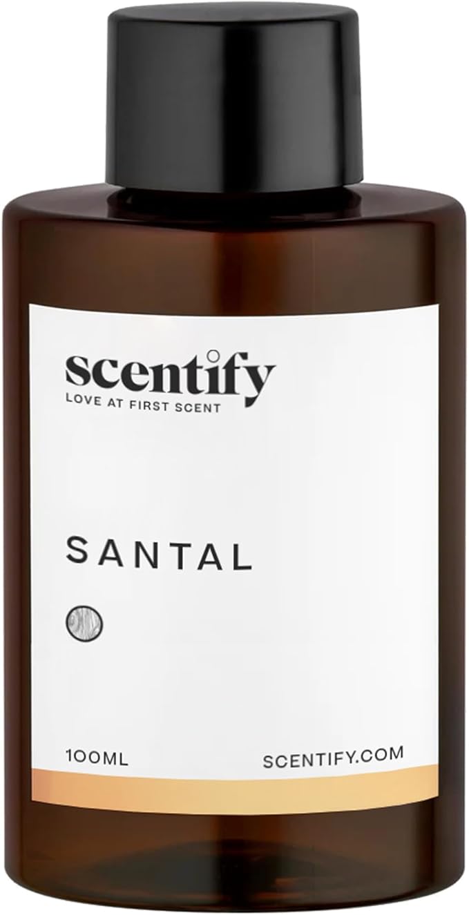 Scentify Santal Aroma Oil Refill Scent for Oil Diffusers - Iris, Amber, Sandalwood, Cedar Scents - Luxurious Relaxing Aromatherapy Diffuser Fragrance 100ml, 3.38 oz