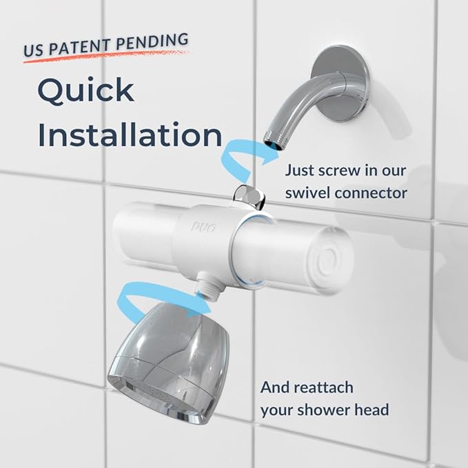 Weddell Duo Shower Filter – NSF Certified Shower Filter for Chlorine Reduction, Lead-Free, Easy Installation, Award-Winning Filter for Healthier Hair & Skin (White)
