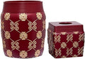 Zahari Home 2pc Elegant Rose Luxury Bathroom Accessories Set Modern Shower Basket & Tissue Box Classic Luxury Contemporary Decor Beautiful Unique Design Stylish Bathroom Accessories Set by ZahariHome