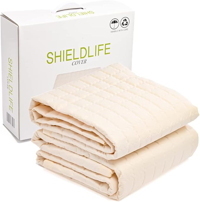 100% Cotton Twin Mattress Pad/Blanket, Also can be Used as Cover by ShieldLife, Cotton Blend Protection Mat for Single/Twin Size Beds, Made in Korea