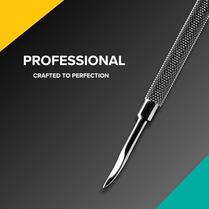 Rui Smiths Pro Cuticle Pusher with 2 Ends - Stainless Steel Manicure Tool - Style 107