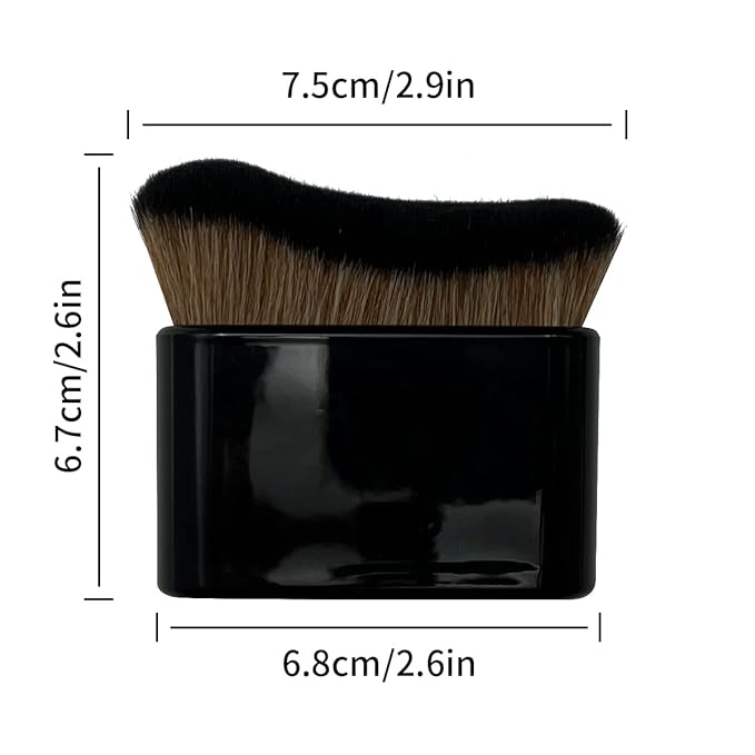 2PCS Body Tanning Brush Siren Makeup Brush ，Large Kabuki Foundation Body Makeup Brush for Fake Tan Face,Body & Leg Makeup(Matte Black)