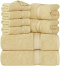 Utopia Towels 8-Piece Premium Towel Set, 2 Bath Towels, 2 Hand Towels, and 4 Wash Cloths, 600 GSM 100% Ring Spun Cotton Highly Absorbent Towels for Bathroom, Gym, Hotel, and Spa (Beige) by UTOPIATOWELS
