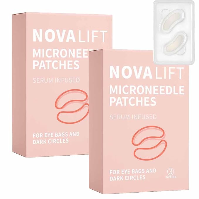 MicroGlow Eye Patches,Under Eye Patchs Hyaluronic Acid Eye Mask for Dark Circles for Women, Forehead Wrinkle & Smile Line Patches (2BOX(6 Pairs))