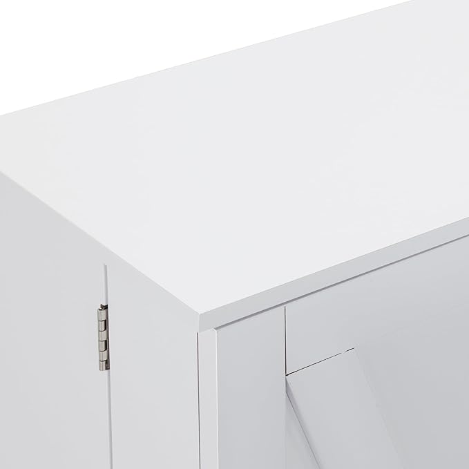 BarberPub Storage Cabinet, Multi-Functional Beauty Salon Organizer with Hinged Door, Adjustable Shelves, for Spa, 15"(L) x 15"(W) x 38.4"(H) 2024 (White)
