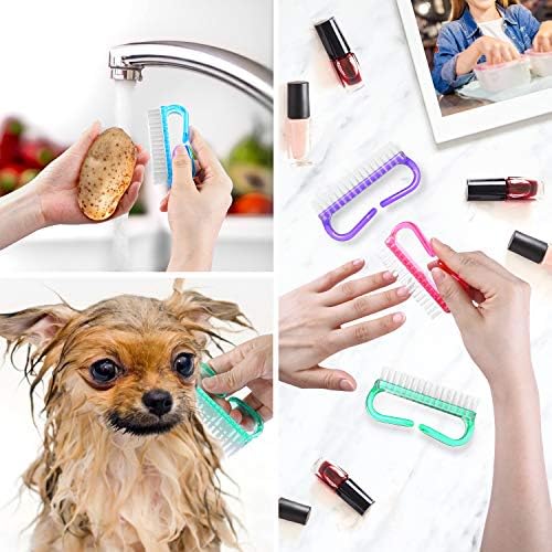 Larbois Handle Grip Nail Brush, Hand Fingernail Brush Cleaner Scrubbing Kit Pedicure for Toes and Nails Men Women (4 Pack) (Color-2) - Image 6