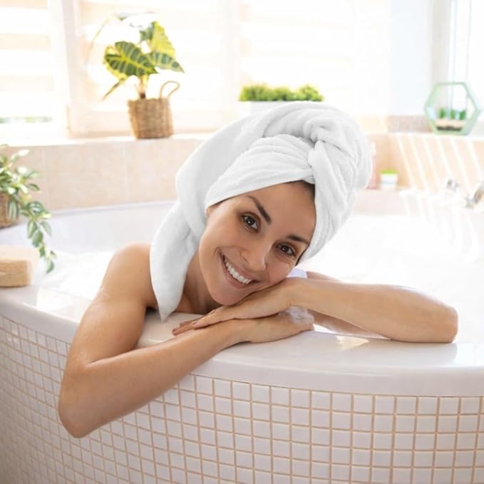 KAHAF COLLECTION 6 Pack Bath Towels Set (27 x 54 Inches) 100% Ring Spun Cotton, Lightweight, Quick Dry, Highly Absorbent Towels (White, (27x54) Inches)
