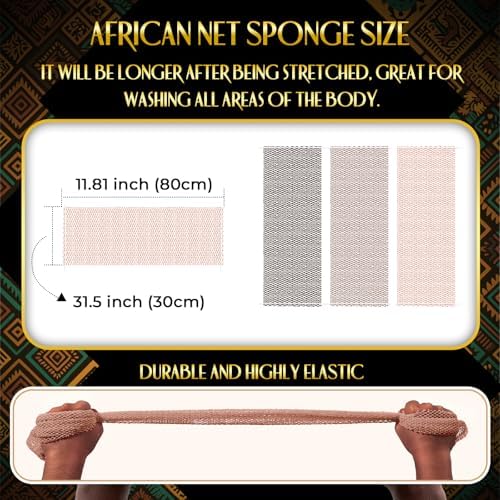 UJFQBH 3 Pack African Net Sponge Authentic Rosewood Exfoliating Washcloth - Image 3