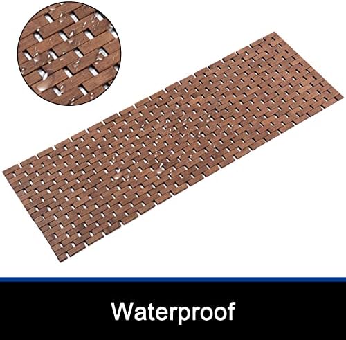 Bath Mat Bathroom Runner Long Large Rugs Floor Wood Shower Bathtub Waterproof Non Slip Accessories 16x48 Inch Easy to Clean, Walnut, 1 pc - Image 2