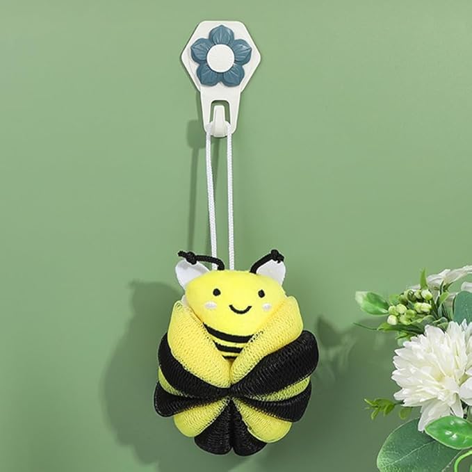 Ximimark 2 pcs Bee Loofah Sponge Cartoon Bee Bath Sponge Shower Sponge Balls Shower Washing Exfoliating