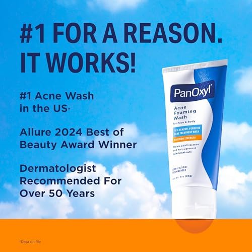 PanOxyl Acne Foaming Wash, 10% Benzoyl Peroxide, For Face & Body, 3 oz - Image 3