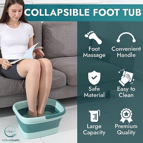 Collapsible Foot Soaking Tub Foldable Foot Bath Soak Tub Basin for Home Spa - Image 4
