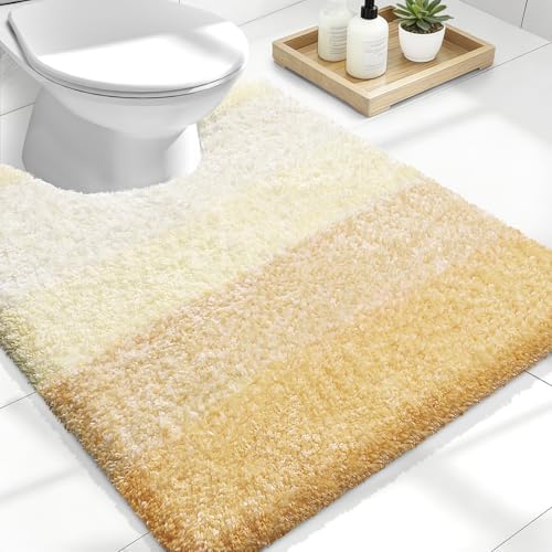 OLANLY Luxury Toilet Rugs U-Shaped 24x20, Soft Absorbent Microfiber Mat by OLANLY