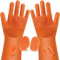 Augwind 6PCS Grooming & Bath Supplies for Dogs, Cats | Dog Washing Gloves | Dog Bath Brush | Dog Shower Brush | Pet Grooming Gloves | Dog Grooming kit | Pet Supplies for Showerhead & Sprayer (Orange) by Augwind