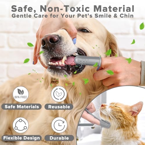 Augwind 6PCS Grooming & Bath Supplies for Dogs, Cats | Dog Washing Gloves | Dog Bath Brush | Dog Shower Brush | Pet Grooming Gloves | Dog Grooming kit | Pet Supplies for Showerhead & Sprayer (Grey) - Image 6