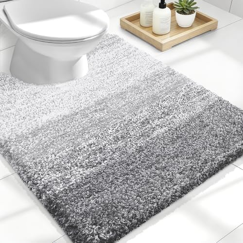 OLANLY Luxury Toilet Rugs U-Shaped 24x20, Soft Absorbent Microfiber Mat by OLANLY