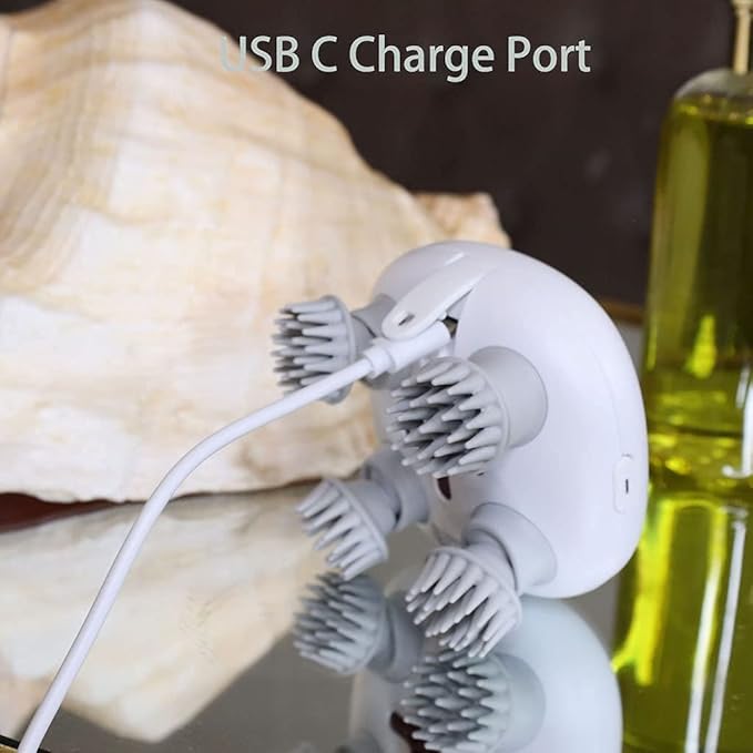 Electric Scalp Massager, Head Scratcher Mimics Four-Finger Kneading Massage, Rechargeable & Waterproof, Pets Massager