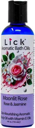 Lick Midnight Rose & Jasmine Aromatic Bath Oil - Calming Floral Scents - Aromatherapy Oils for Bath Relaxation, 4 oz