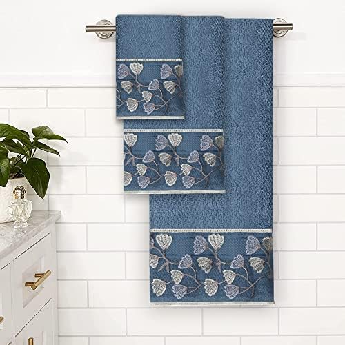 Zahari Home Capri Modern Bathroom Towel Set - 3 Piece Set, Bath Towel, Hand Towel and Wash Towel - Classic Luxury Contemporary Decor - Beautiful Bath Ensemble - Unique Royal Blue - Image 4