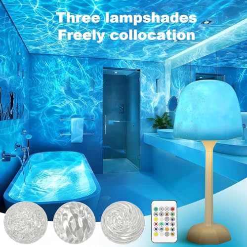 4 in 1 Shower Lamp Waterproof Bathroom Lamp Ocean Wave Projector Light Northern Galaxy Light 16 Color Rechargeable Remote Control lumena Lamps for Inside Shower/Bathtub - Image 2