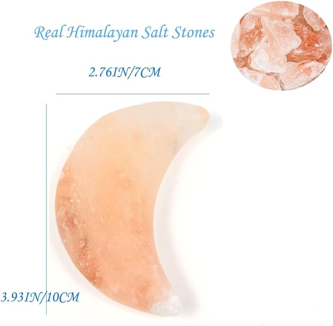 Moon Shape Himalayan Salt Massage Stones Hot Massage Cold Massage Stones Set Warm Rocks Kit for Facial SPA