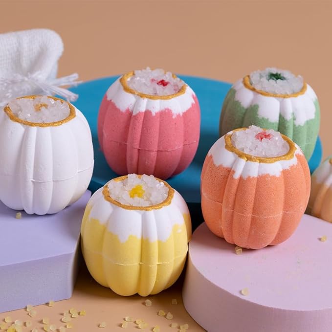 Bath Bombs Gift Set,6pcs Handmade Fizzies, Shea & Coco Butter Dry Skin Moisturize, Perfect for Bubble Spa Bath,Birthday Mothers Day Hallows' Day Gifts idea for Her