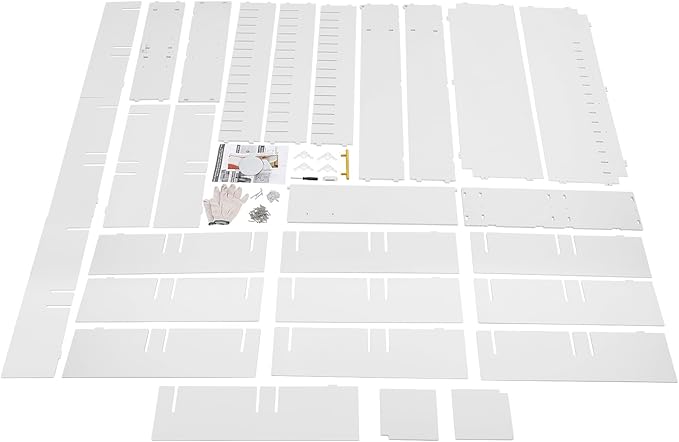 Professional Hair Color Organizer Rack, Wall Mounted Barber Salon Station Adjustable Shelves Hair Color Tube Storage Cabinet for Barbershop Beauty Spa, 43.5x7x26.6in (White)