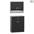 Salon Staion Hair Color Bar Organizers, Hair Color Rack, Barber Station Cabinet with Drawers & Adjustable Shelves, Wall Mounted Tube Storage Station for Salon Display, Black