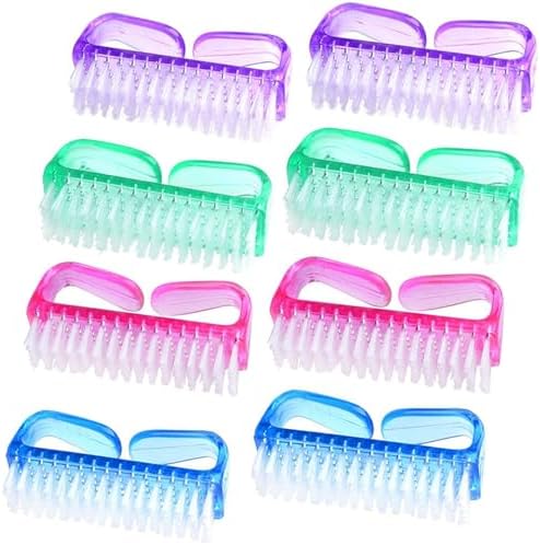 Handle Grip Nail Brush, Nail Cleaning Brushes Pedicure Scrubbing tool, Toes Fingernail Brush Scrub Cleaner kit for Men and Women 8 Pack (Multicolor) by MODENGKONGJIAN