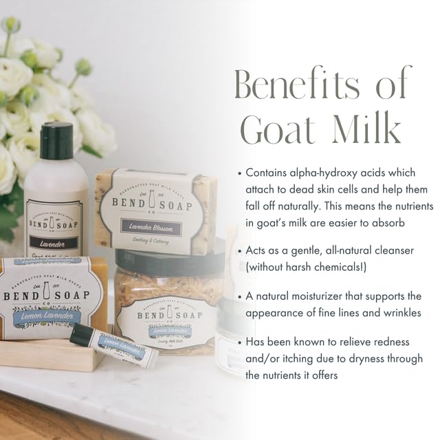 Bend Soap Company Milk Bath, 100% Natural Ingredients, Gentle Cleanser, Hydrates Moisturize and Softens the Skin, Handcrafted Goat Milk Soap, Essential Oil, 2 lbs - Lavender Blossom