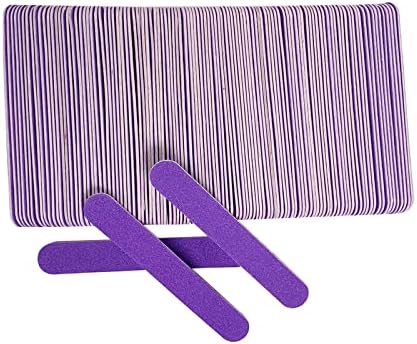Mini Nail Files Bulk (100 Pcs), Double Sided Emery Board Nail File for Nature Nails, Manicure Tool Set Disposable Colorful Nail File for Home Salon Use Travel Size Men Women Kids Wood Board by GigaGround