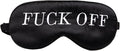 100% Mulberry Silk Sleep Mask Blackout, Cute Natural Sleeping Mask with Adjustable Elastic Strap, Satin Eye Cover for Men Women Adults (Fuck Off)