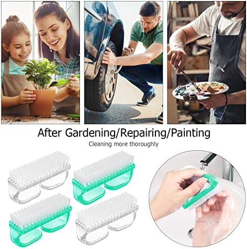Larbois Handle Grip Nail Brush, Hand Fingernail Brush Cleaner Scrubbing Kit Pedicure for Toes and Nails Men Women (4 Pack) - Image 4
