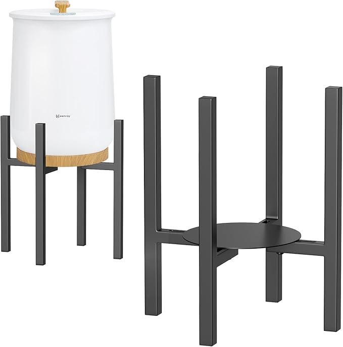 Keenray Metal Adjustable Stand for Towel Warmers, Heavy Duty Stand with Trays to Fit Different Sized Towel Warmers(8’’-15’’), Ideal Stand Accessories for Bathroom , Black