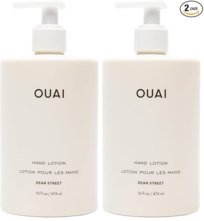 OUAI Hand Lotion - Daily, Lightweight, Hydrating Lotion for Dry Skin - Made with Avocado, Rosehip and Jojoba Oil to Lock in Moisture - Never Greasy (16 Fl Oz) (Pack of 2)