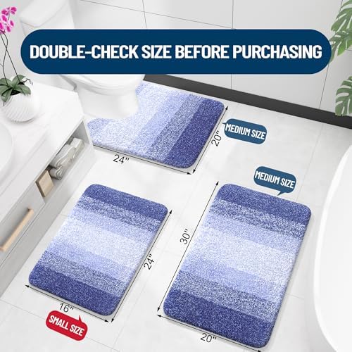 OLANLY Luxury Toilet Rugs U-Shaped 24x20, Soft Absorbent Microfiber Mat - Image 2