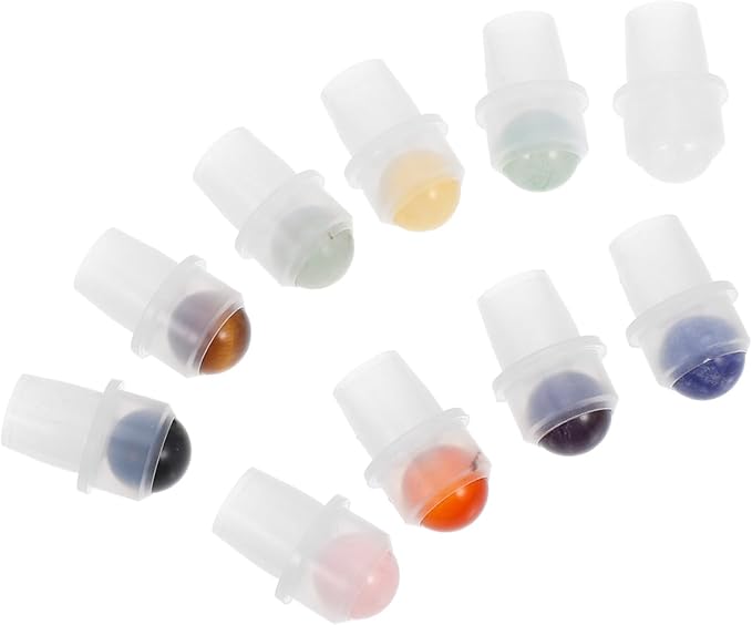 10pcs Roller Ball Inserts for Essential Oil Bottles Jade Stone Balls Perfume Top Replacement Leak-Resistant Roller Bottles