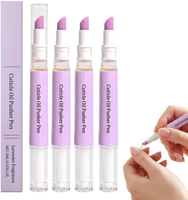 2-in-1 Cuticle Pusher & Oil Pen, 2026 New Cuticle Oil Pusher Pen, Portable Nail Care Pen Instant Cuticle Remover Tools for Dry Nails Hangnails Moisturizes Brightens (4 PCS) by WelcometoHknbj