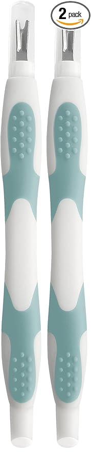 Trim Easy Hold Sure Grip Implements Cuticle Remover/Pusher,Dual Ended,Non Slip, Maximum Grip,V Tip,Cuticle Trimmer,Tool For Manicure,Pedicures,Ergonomic Design,Nail Care Essential, 1 Count (Pack of 2)
